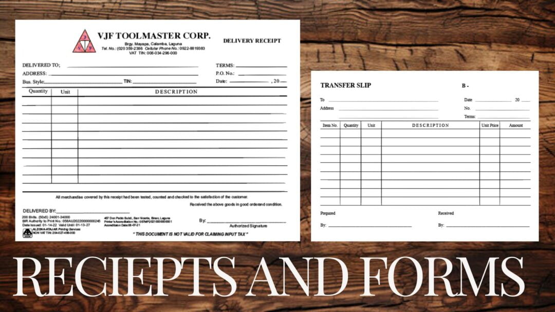 Receipts and Forms AI Digital Printing Services