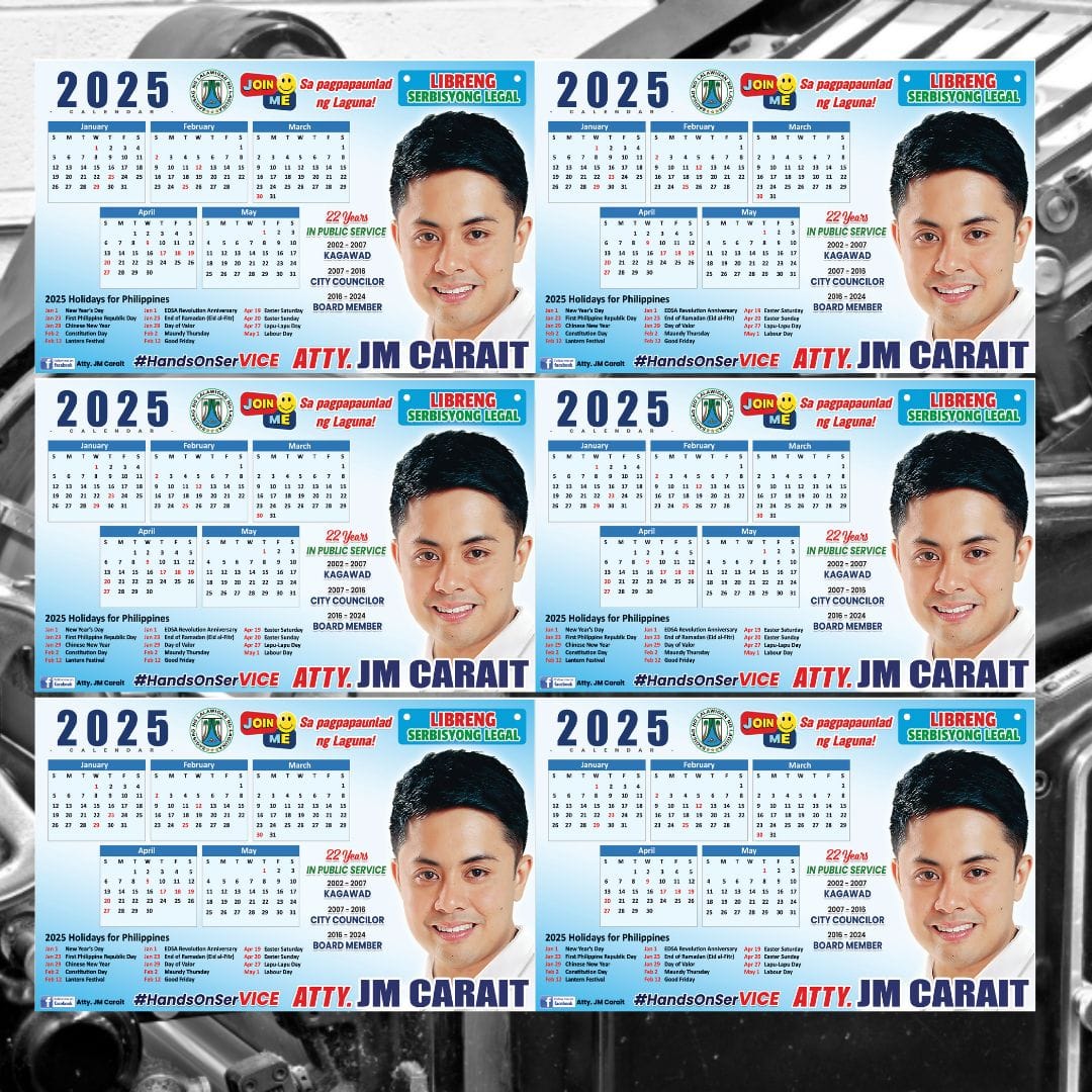 Table calendar Atty JM Carait
